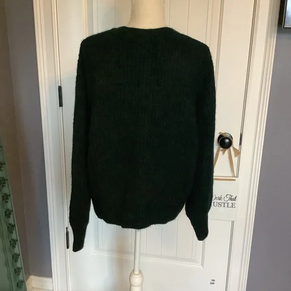 Skies Are Blue Dark Green Cardigan with Crystal Buttons - Picture 5 of 7